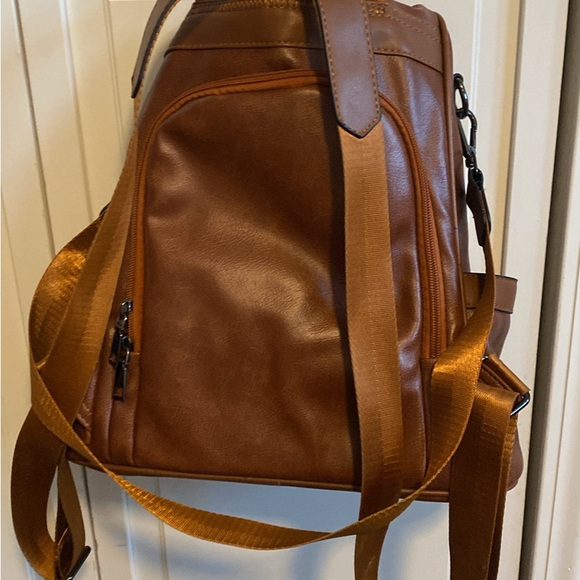 Brown Leather Backpack - Picture 2 of 3